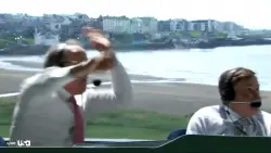 British Open announcers attacked by bat in surreal broadcast moment